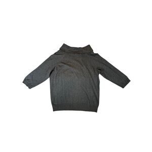 Talbots Woman Lightweight Gray Sweater 3/4 Sleeve Cowl Neck Sz.X